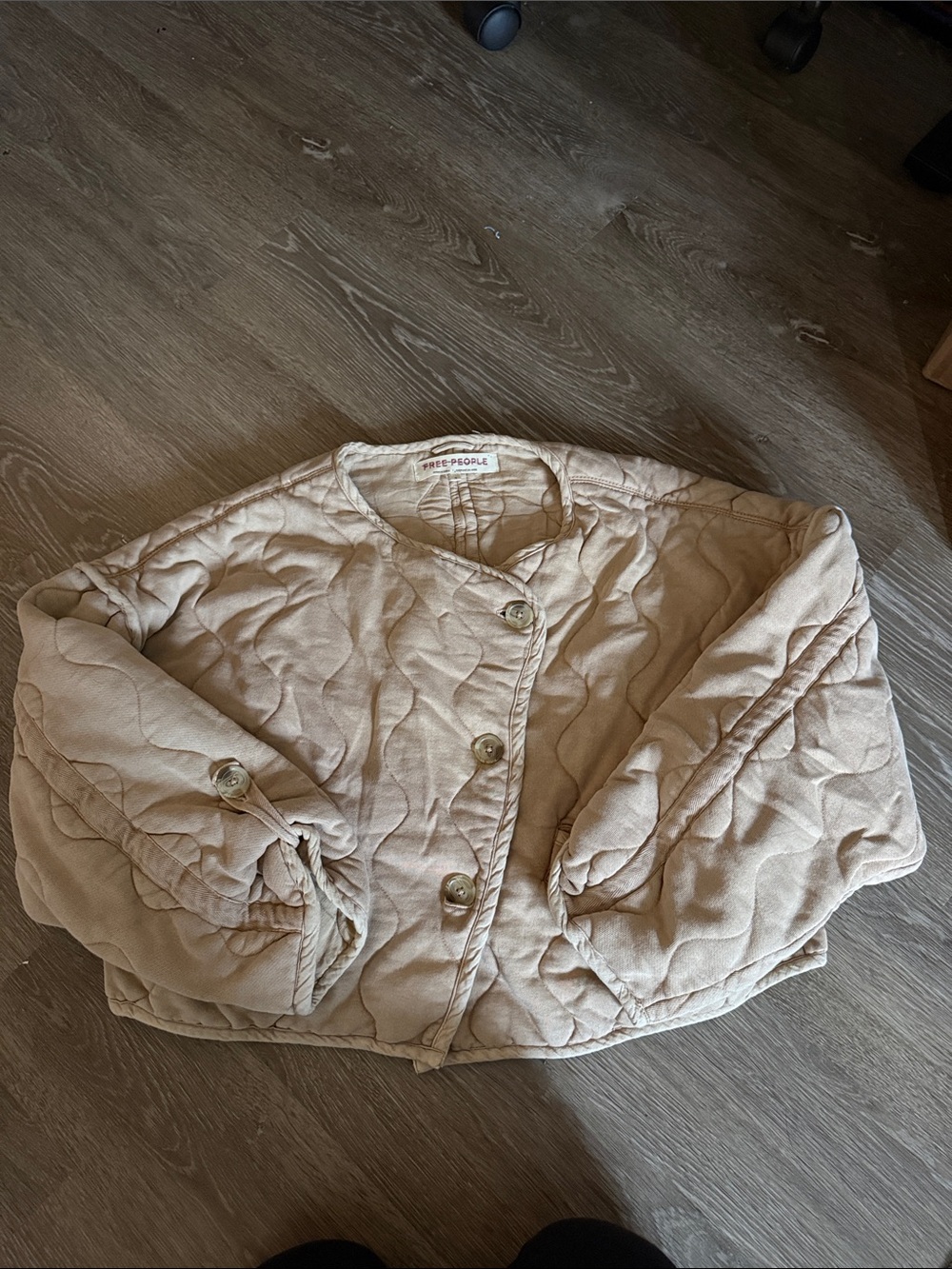 Free People Quilted taupe/beige Jacket